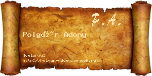 Polgár Adony névjegykártya